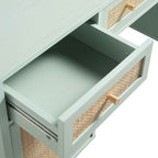 Frances Rattan 3-Drawer Desk – Mint