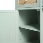 Frances Rattan 3-Drawer Desk – Mint