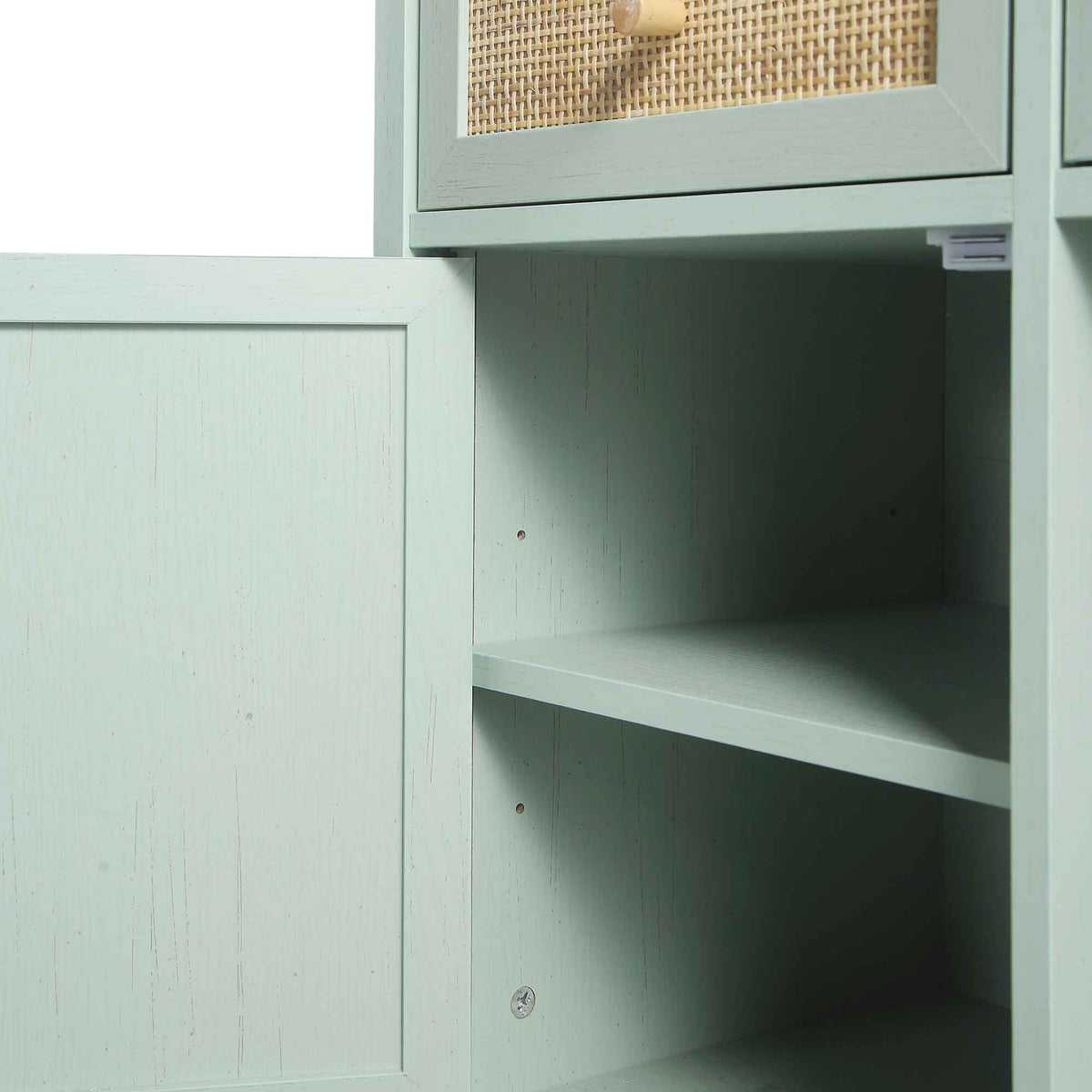 Frances Rattan 3-Drawer Desk – Mint