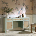 Frances Rattan 3-Drawer Desk – Mint