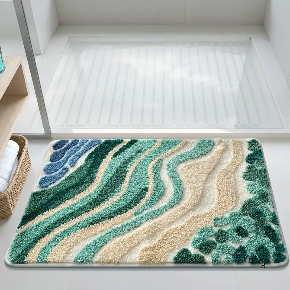 Ocean Wave Bath Mat