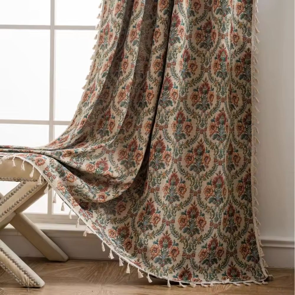 Vintage Floral Tapestry Curtains