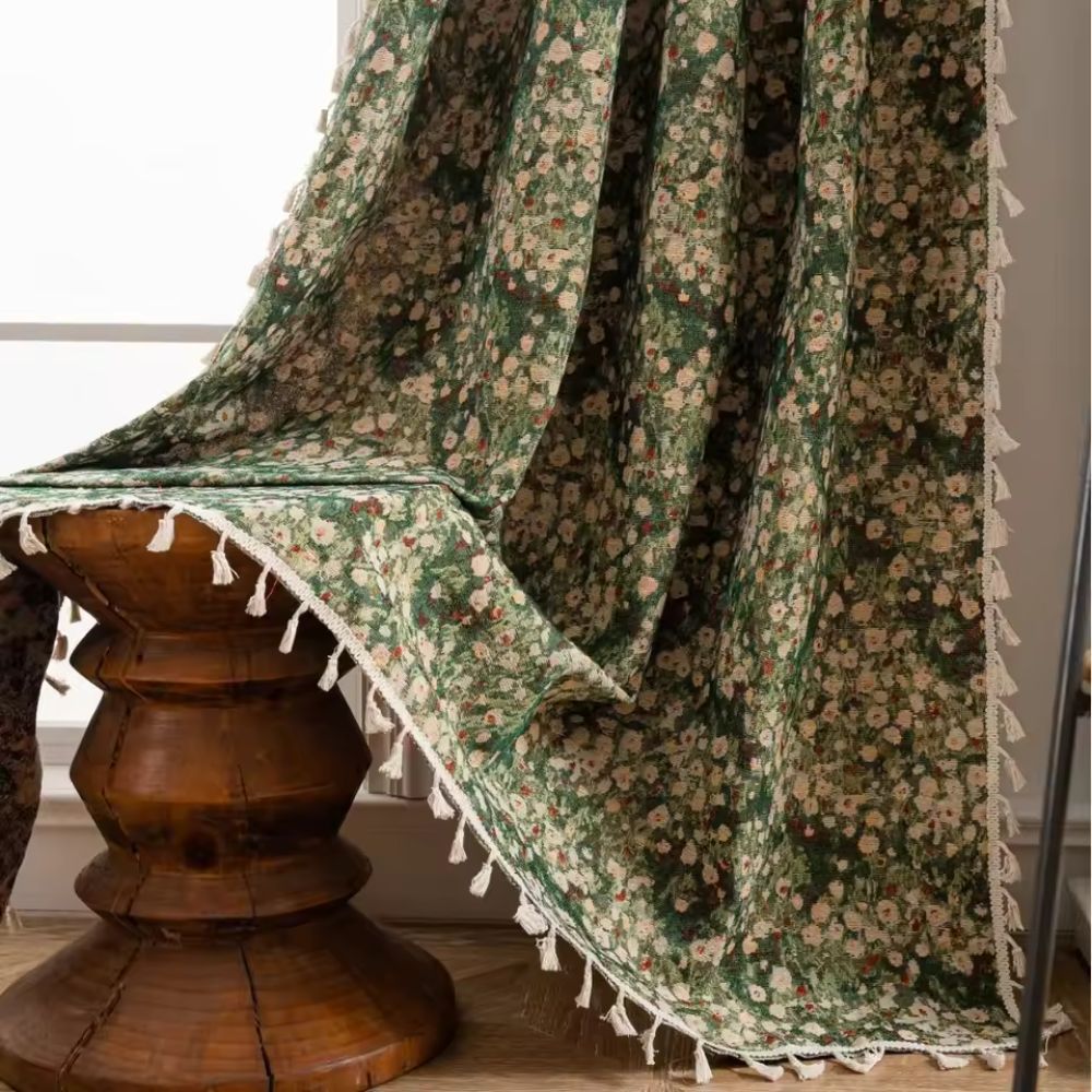 Vintage Floral Tapestry Curtains