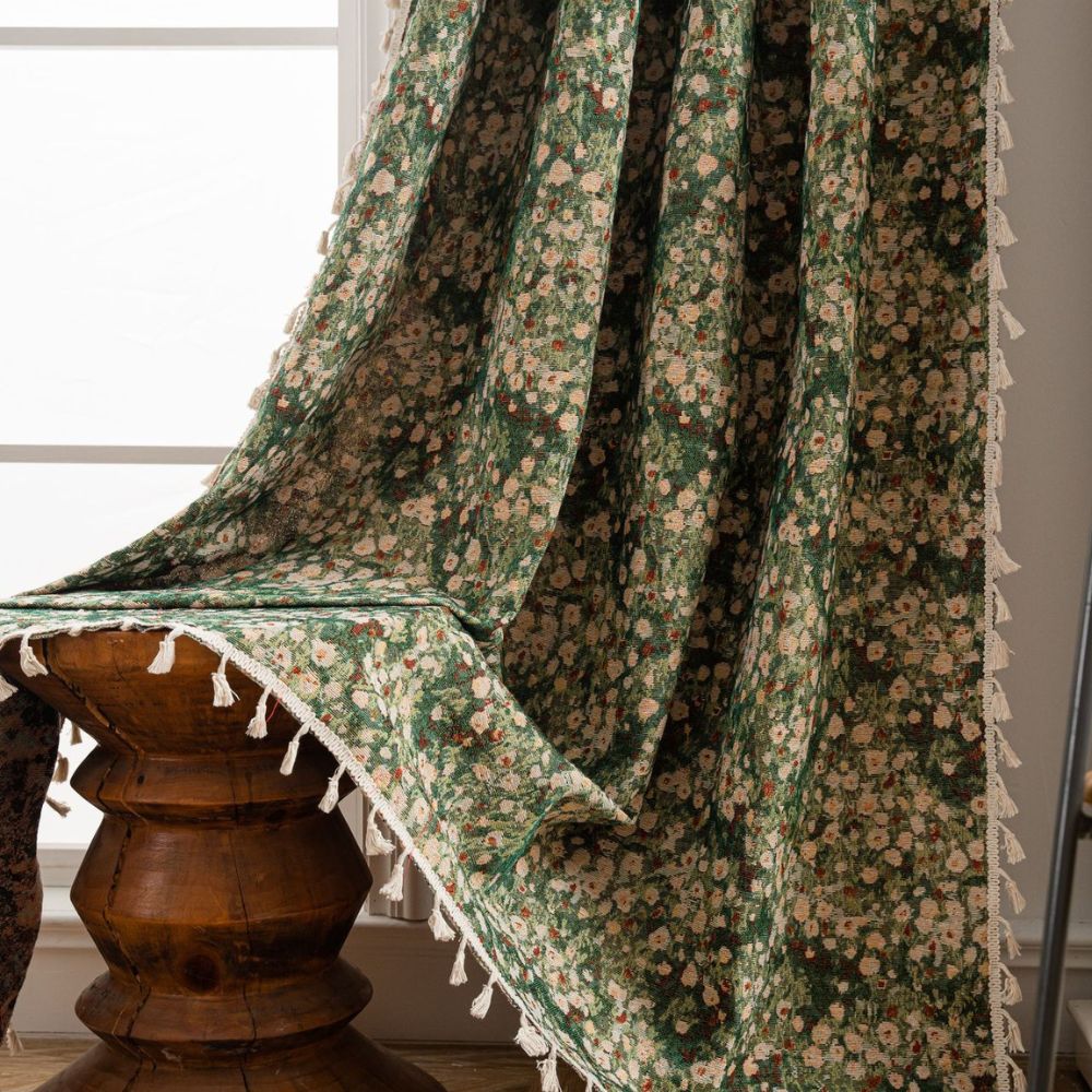 Vintage Floral Tapestry Curtains