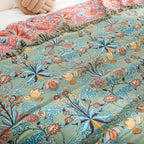 Wild Petal Reversible Cotton Throw