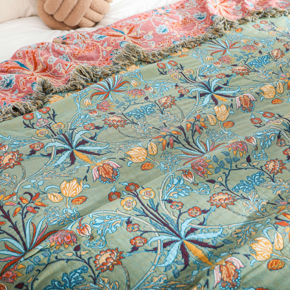 Wild Petal Reversible Cotton Throw