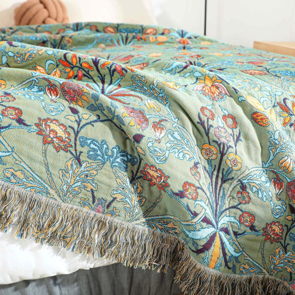 Wild Petal Reversible Cotton Throw
