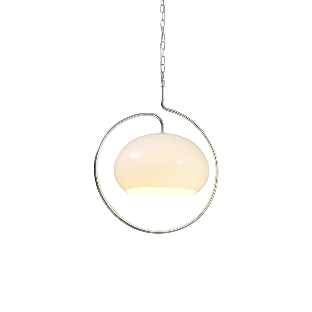 Caramel Dome Chrome Pendant Lamp