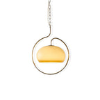Caramel Dome Chrome Pendant Lamp