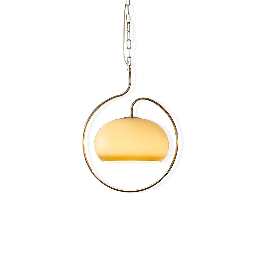 Caramel Dome Chrome Pendant Lamp