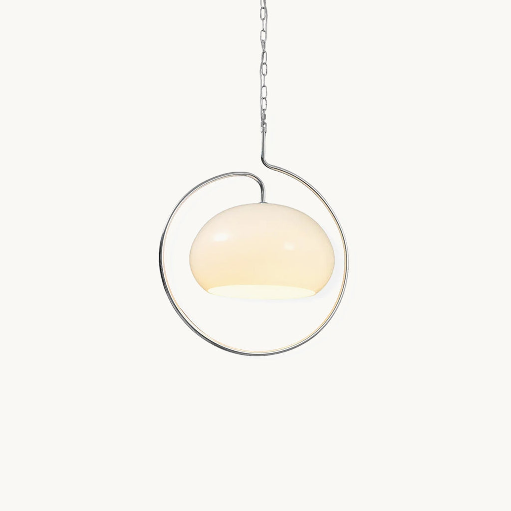Caramel Dome Chrome Pendant Lamp