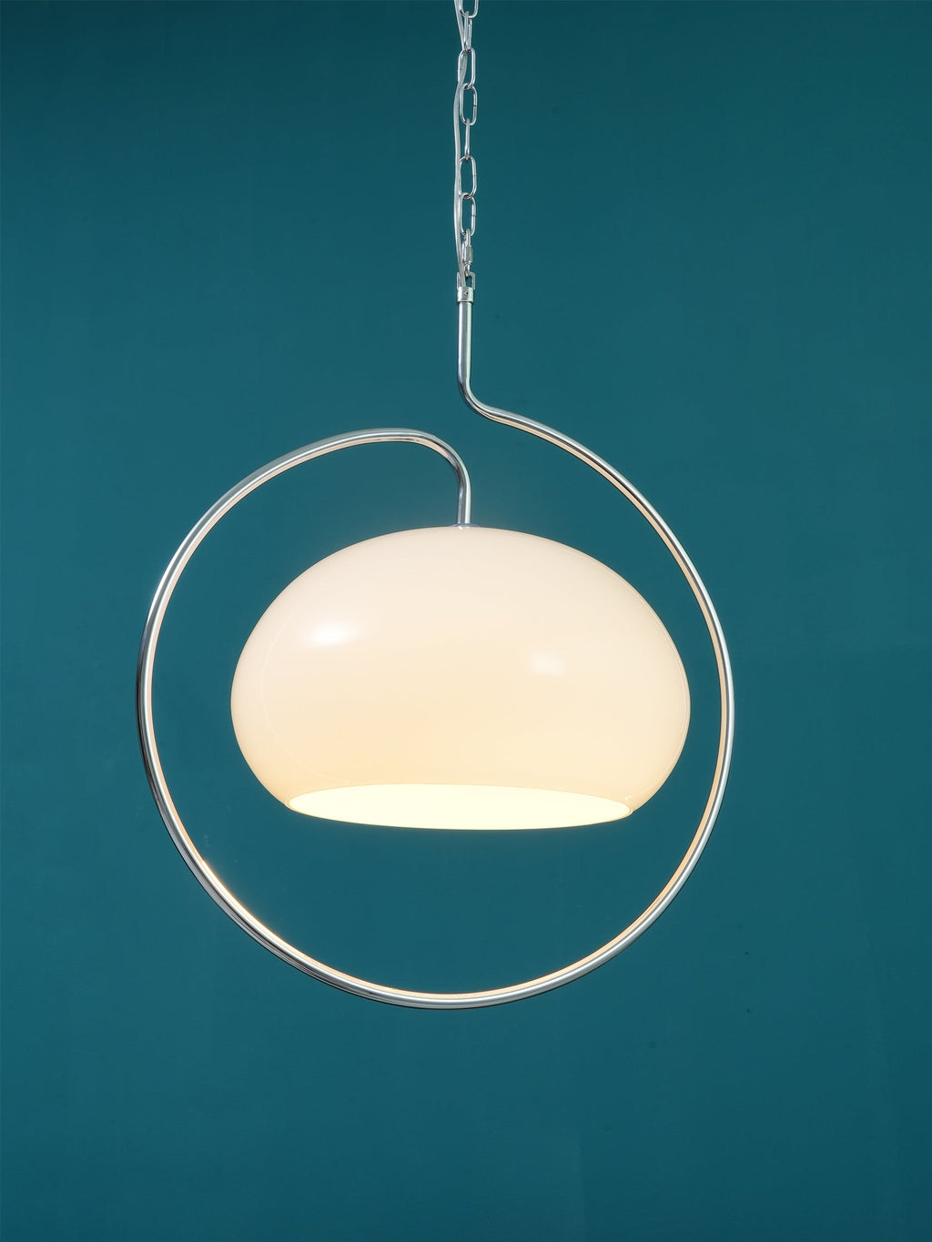 Caramel Dome Chrome Pendant Lamp