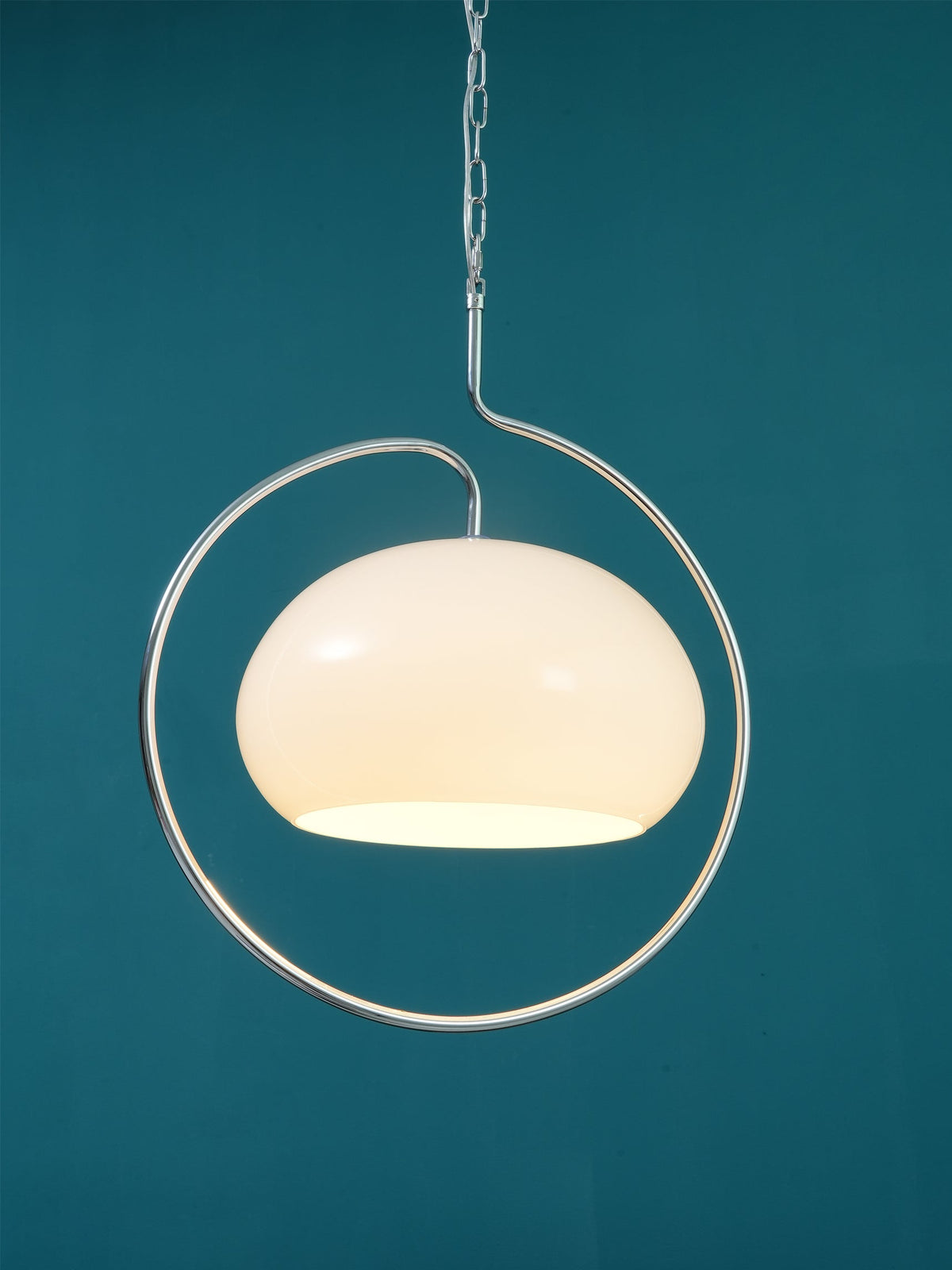 Caramel Dome Chrome Pendant Lamp