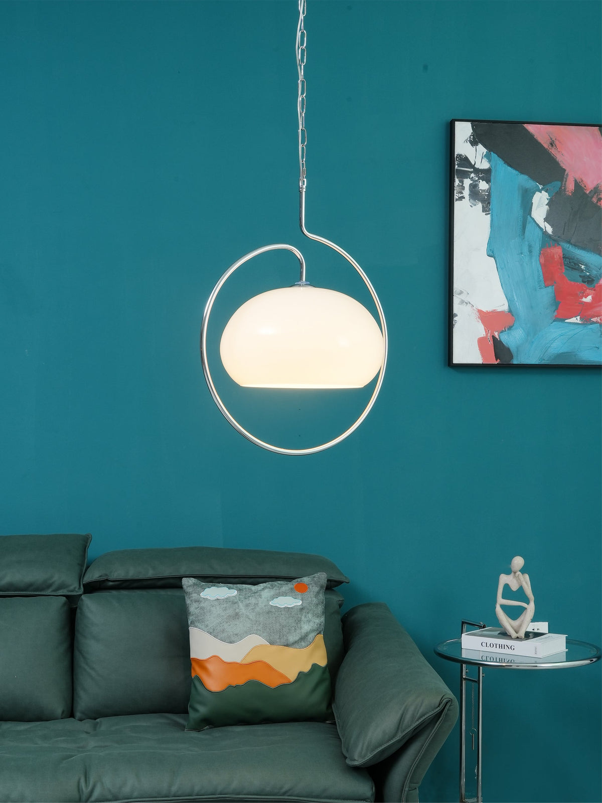 Caramel Dome Chrome Pendant Lamp