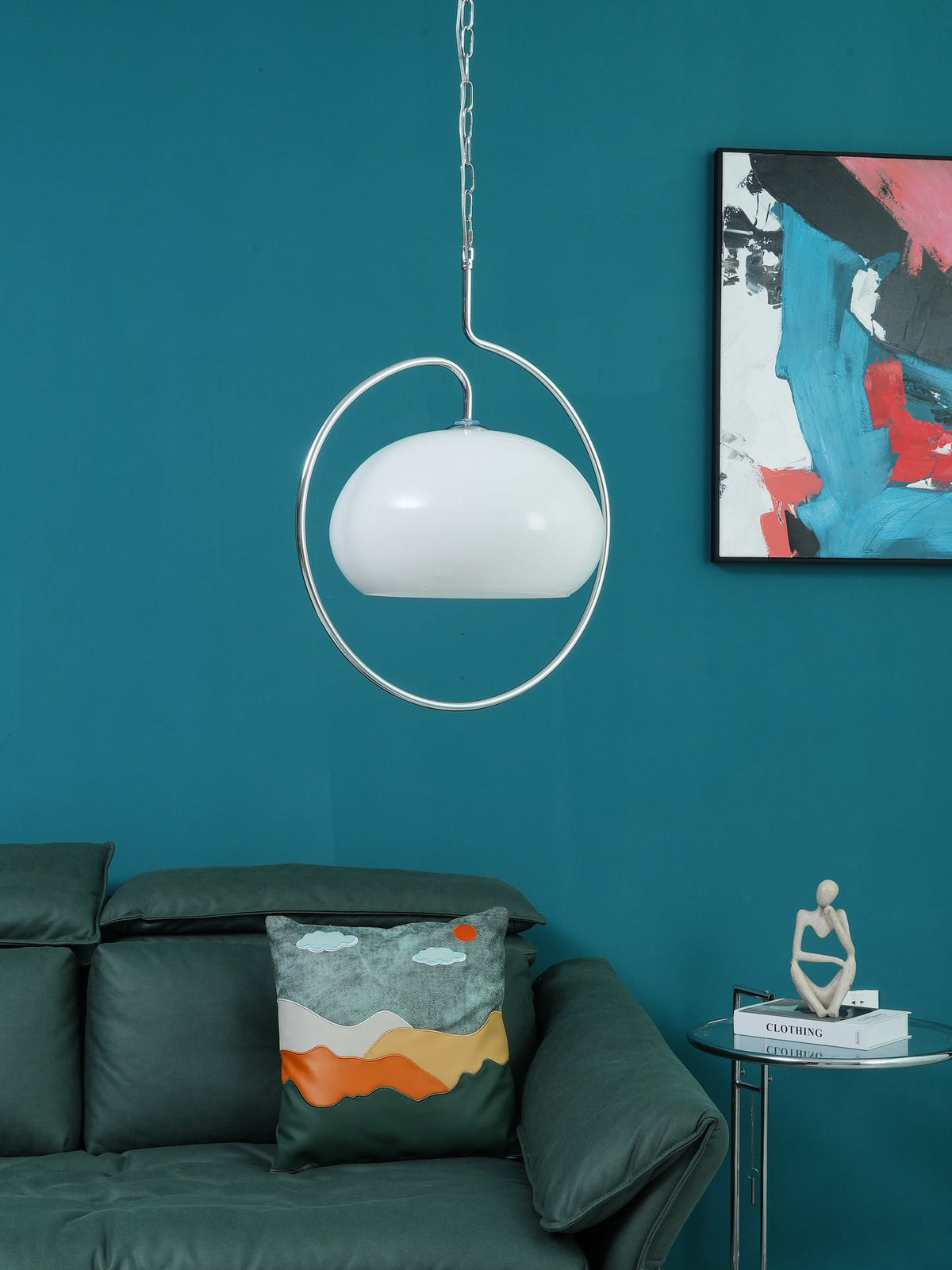Caramel Dome Chrome Pendant Lamp