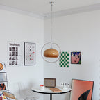 Caramel Dome Chrome Pendant Lamp