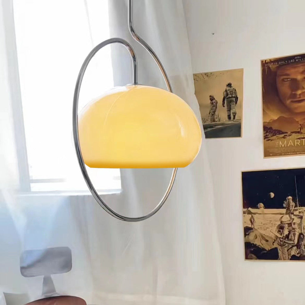 Caramel Dome Chrome Pendant Lamp