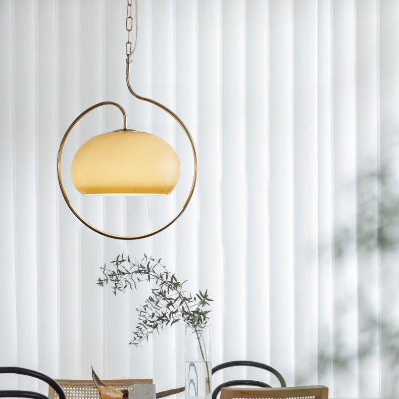 Caramel Dome Chrome Pendant Lamp