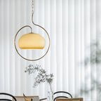 Caramel Dome Chrome Pendant Lamp