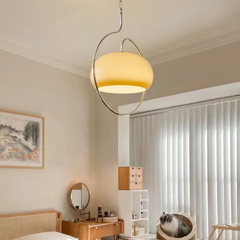 Caramel Dome Chrome Pendant Lamp