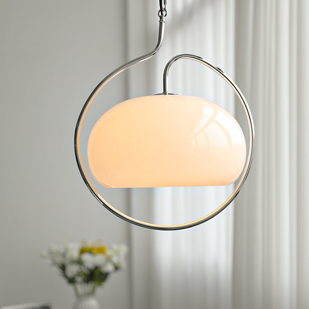 Caramel Dome Chrome Pendant Lamp