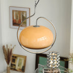 Caramel Dome Chrome Pendant Lamp