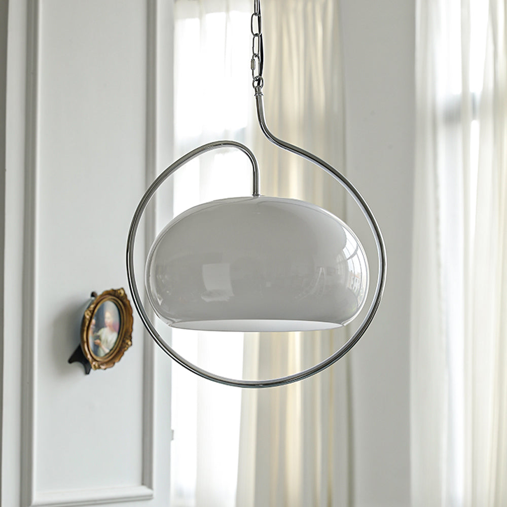 Caramel Dome Chrome Pendant Lamp