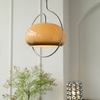 Caramel Dome Chrome Pendant Lamp