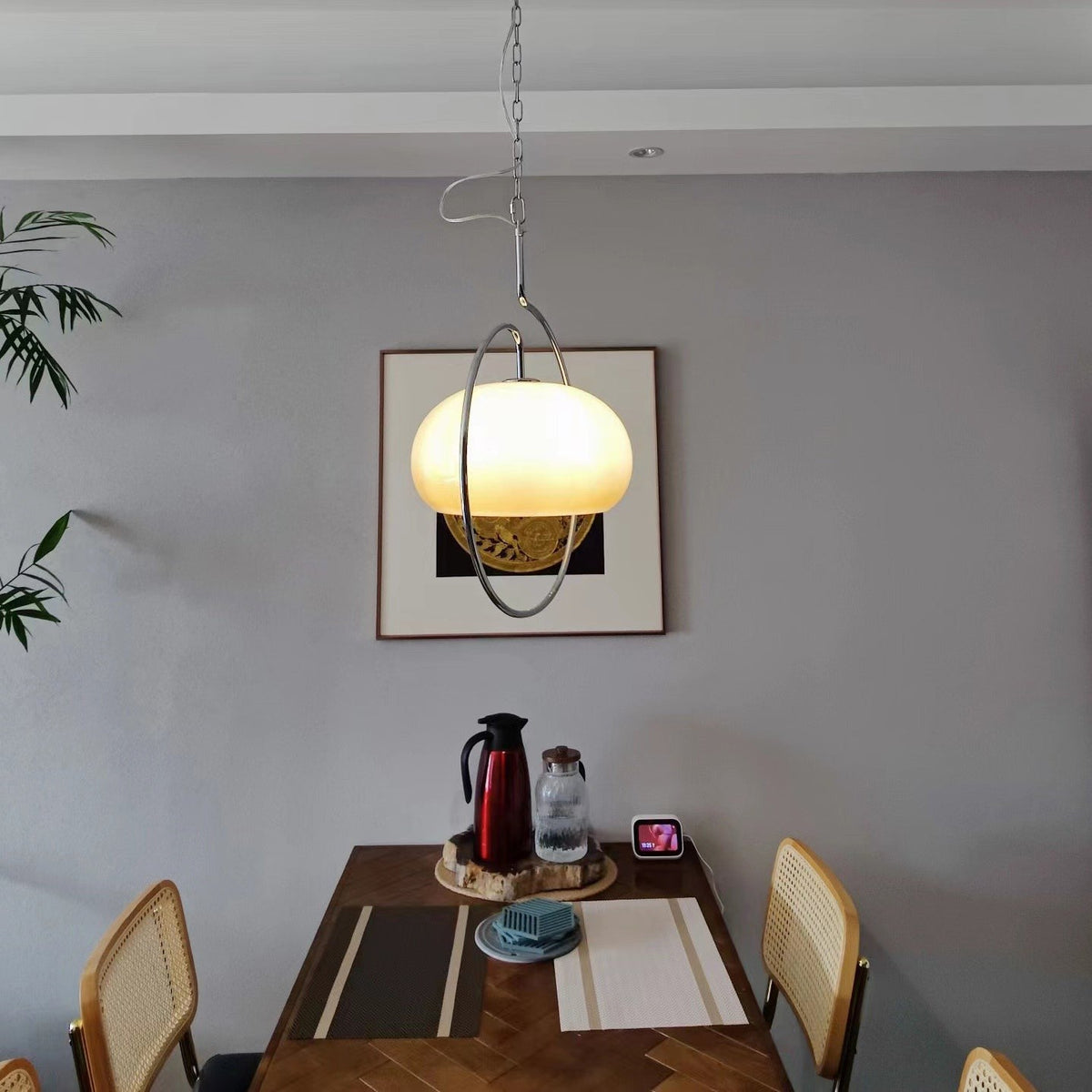 Caramel Dome Chrome Pendant Lamp