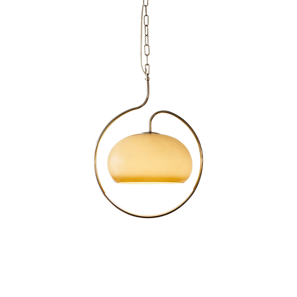 Caramel Dome Chrome Pendant Lamp