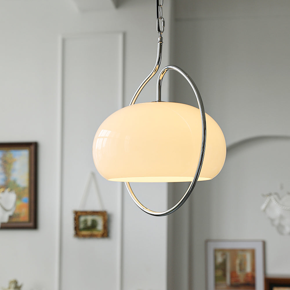 Caramel Dome Chrome Pendant Lamp