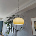 Caramel Dome Chrome Pendant Lamp