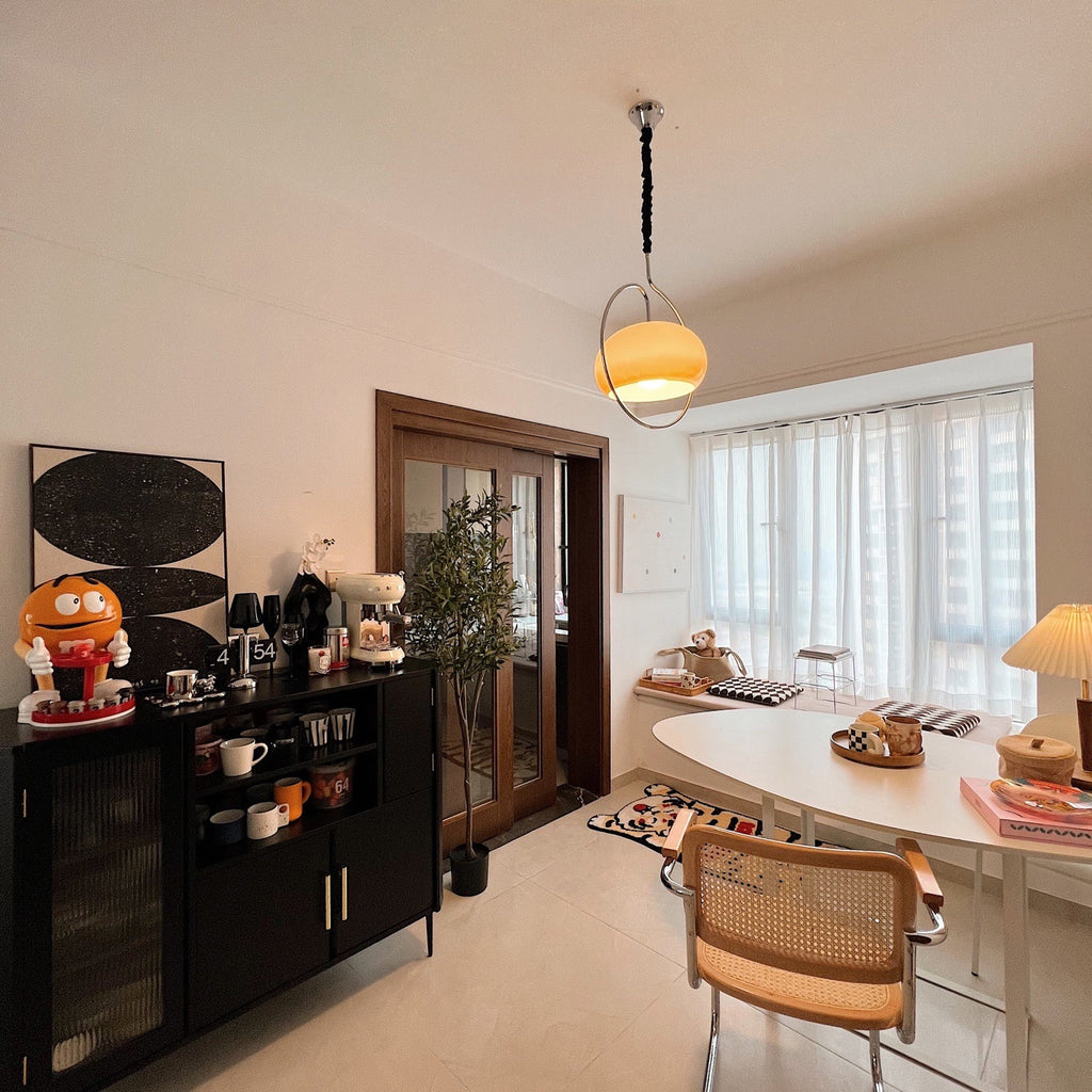 Caramel Dome Chrome Pendant Lamp