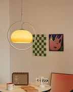 Caramel Dome Chrome Pendant Lamp