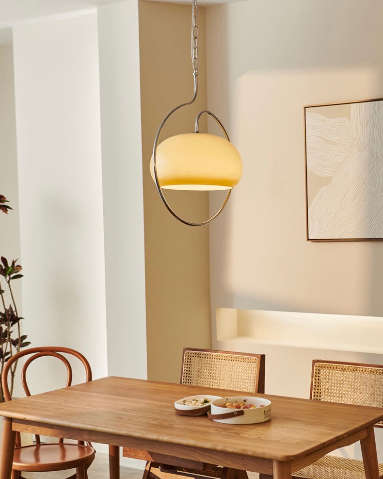 Caramel Dome Chrome Pendant Lamp
