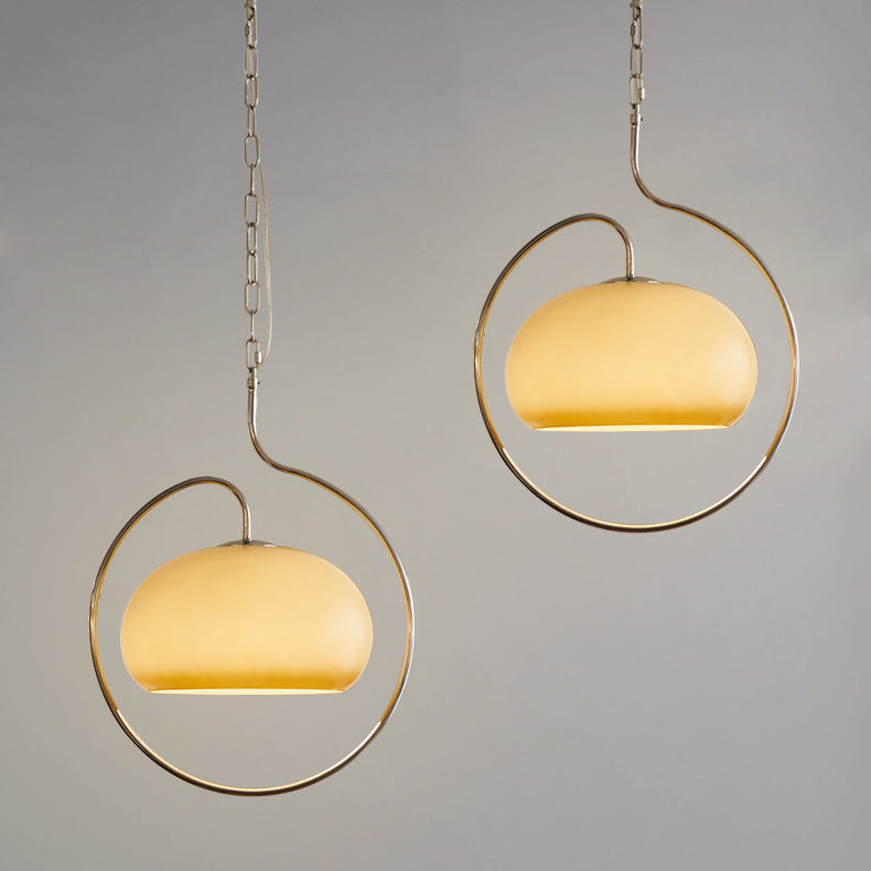 Caramel Dome Chrome Pendant Lamp