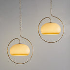 Caramel Dome Chrome Pendant Lamp