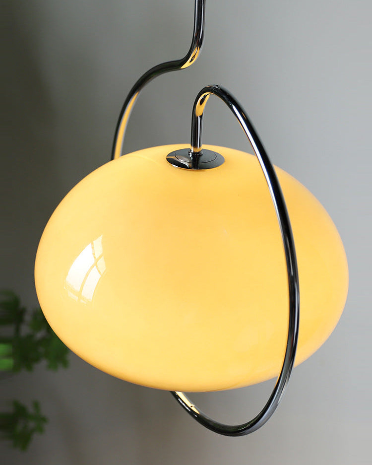 Caramel Dome Chrome Pendant Lamp