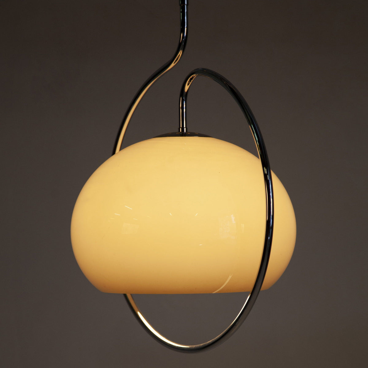 Caramel Dome Chrome Pendant Lamp