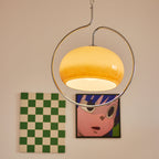 Caramel Dome Chrome Pendant Lamp