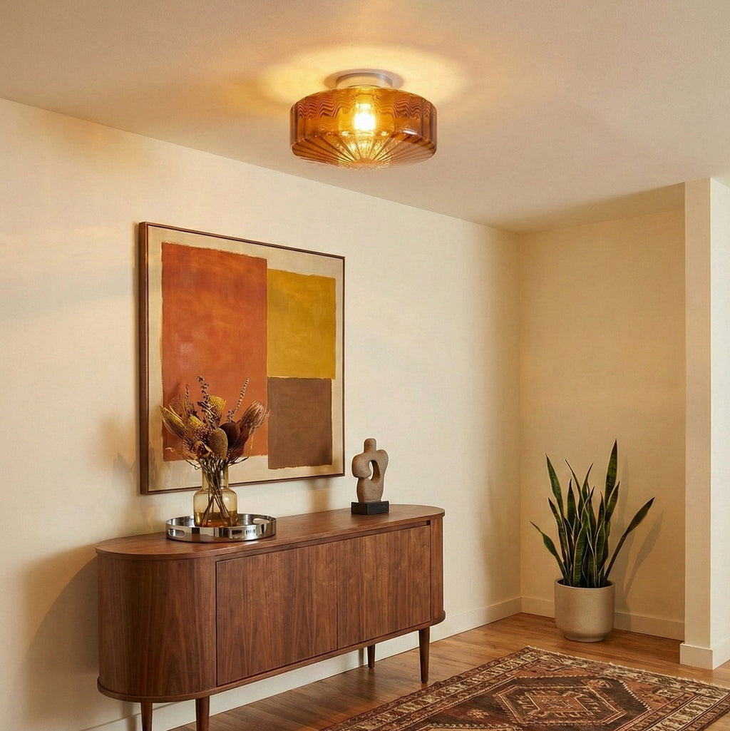 Hasos Ribbed Glass Ceiling Light