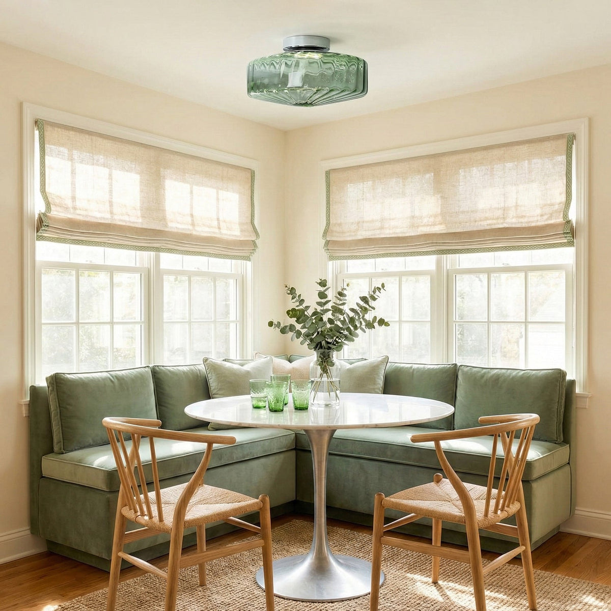 Hasos Ribbed Glass Ceiling Light