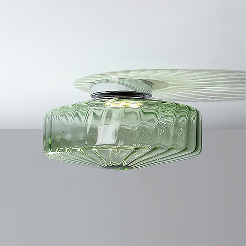 Hasos Ribbed Glass Ceiling Light