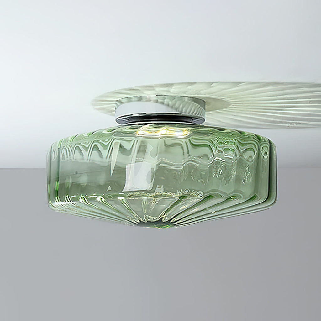 Hasos Ribbed Glass Ceiling Light