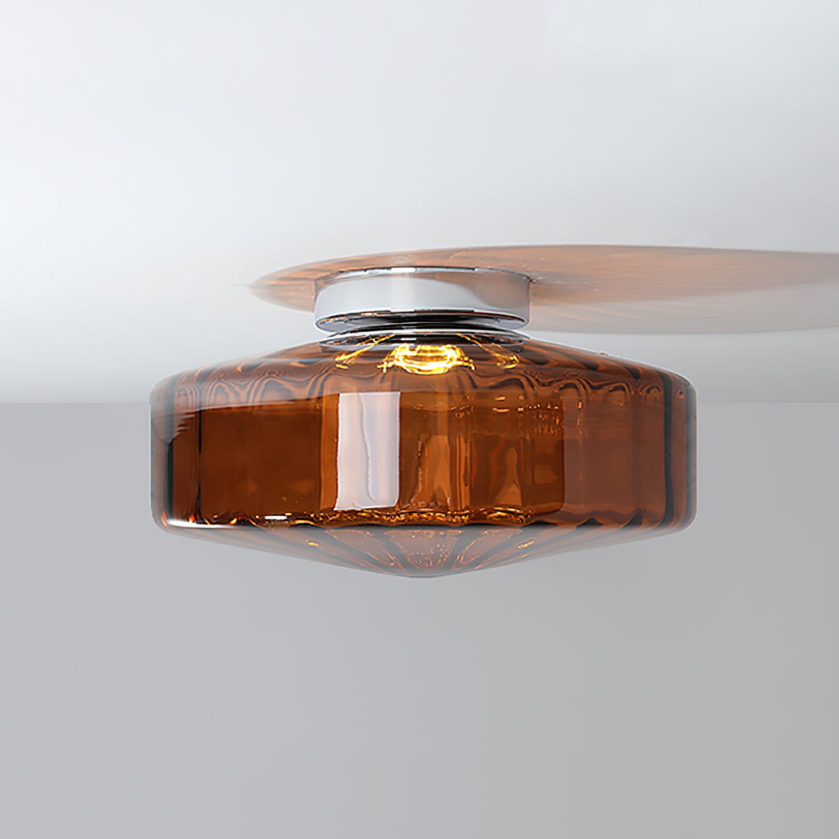 Hasos Ribbed Glass Ceiling Light