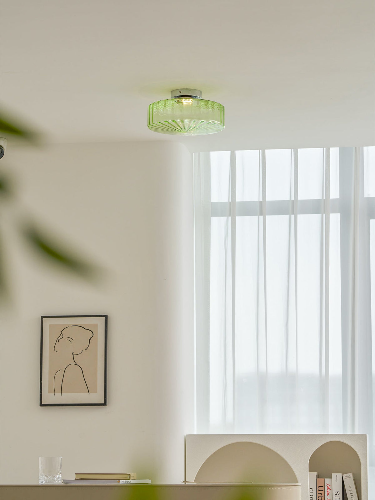 Hasos Ribbed Glass Ceiling Light