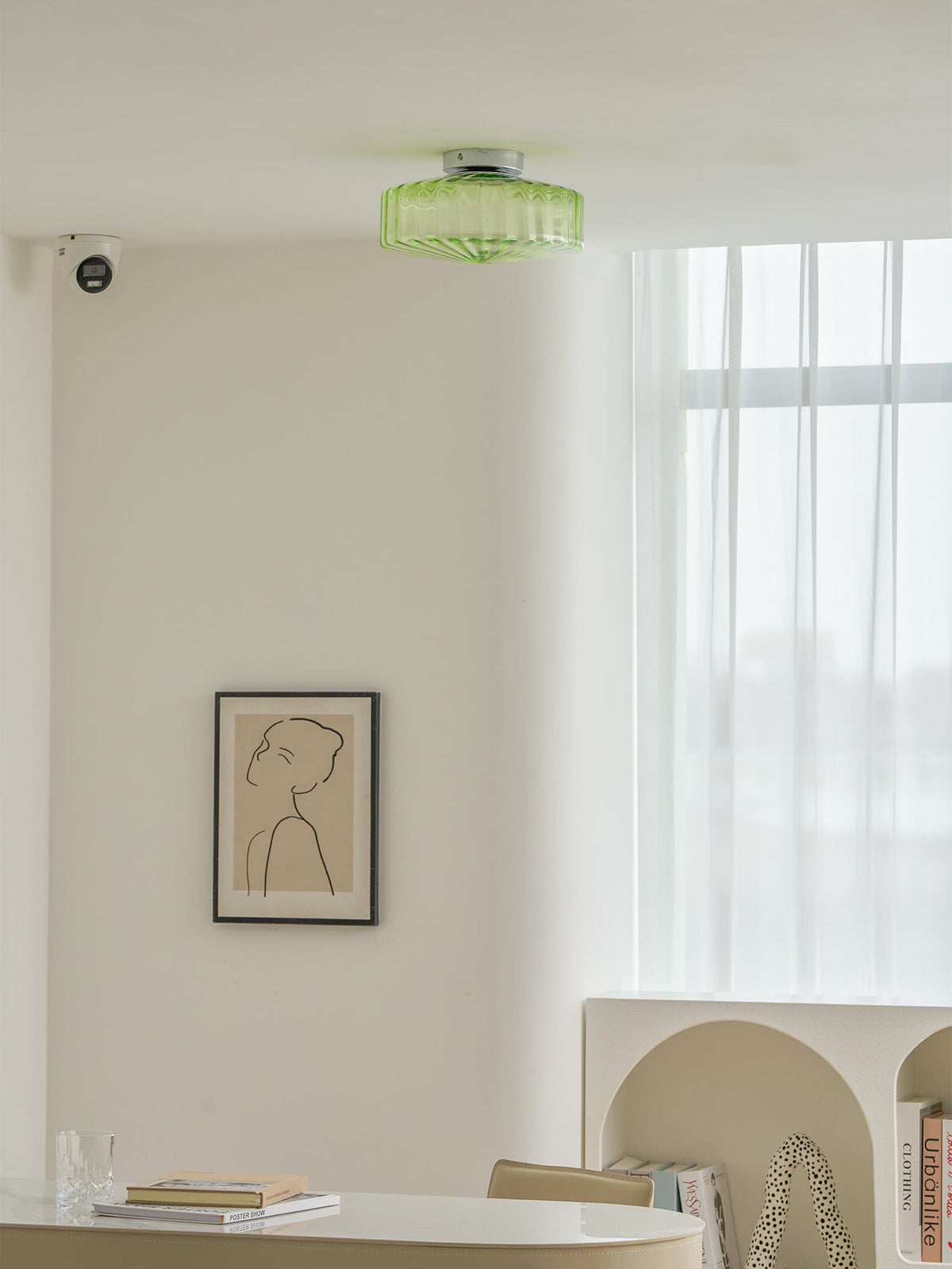 Hasos Ribbed Glass Ceiling Light
