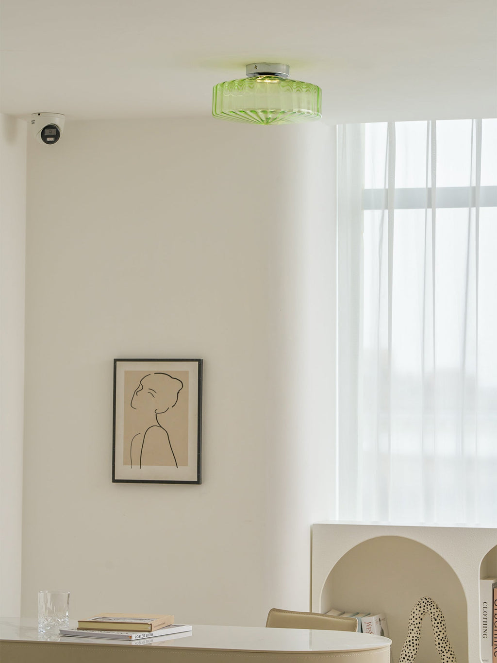 Hasos Ribbed Glass Ceiling Light