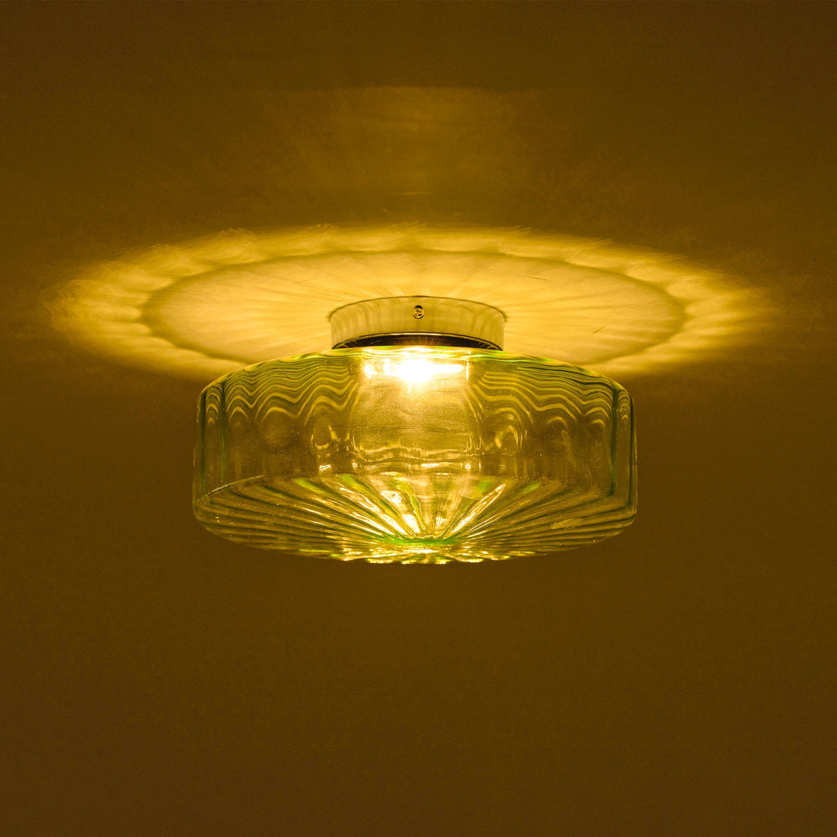 Hasos Ribbed Glass Ceiling Light