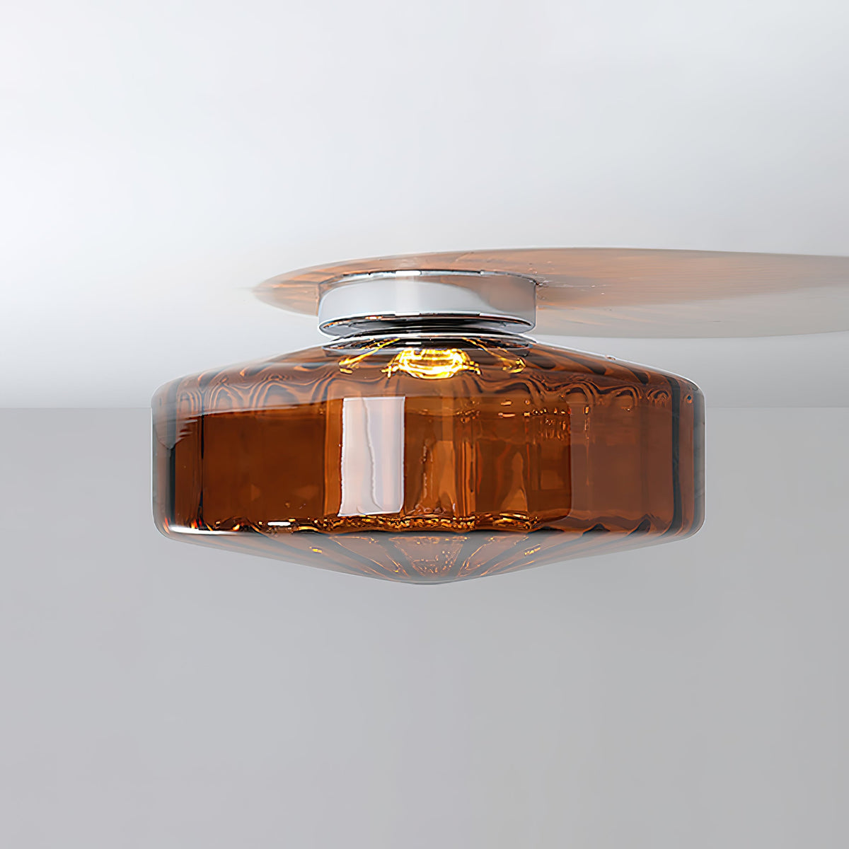 Hasos Ribbed Glass Ceiling Light